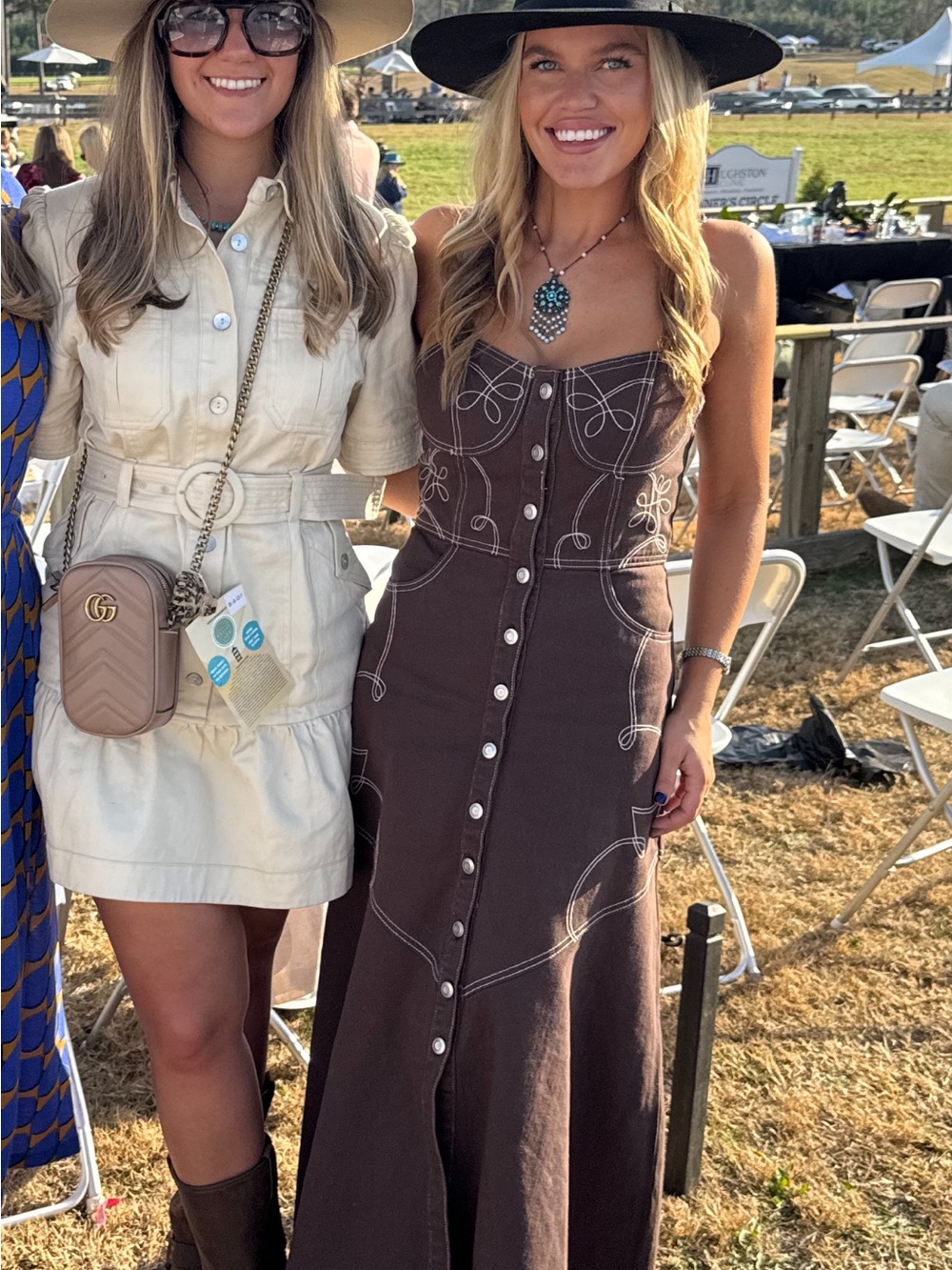 Gianni Bini Brown Button-Front Maxi Dress